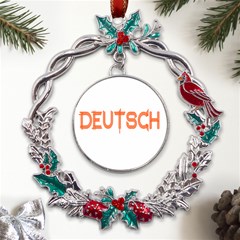 Deutsch Metal X mas Wreath Holly Leaf Ornament