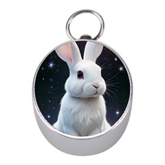 White Bunny Mini Silver Compasses by AIDreaming