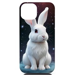 White Bunny Iphone 14 Black Uv Print Case by AIDreaming