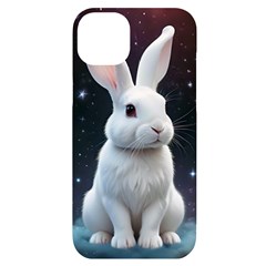 White Bunny Iphone 14 Plus Black Uv Print Case by AIDreaming