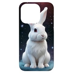 White Bunny Iphone 14 Pro Black Uv Print Case by AIDreaming