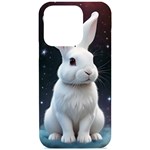 White bunny iPhone 15 Pro Black UV Print PC Hardshell Case Front