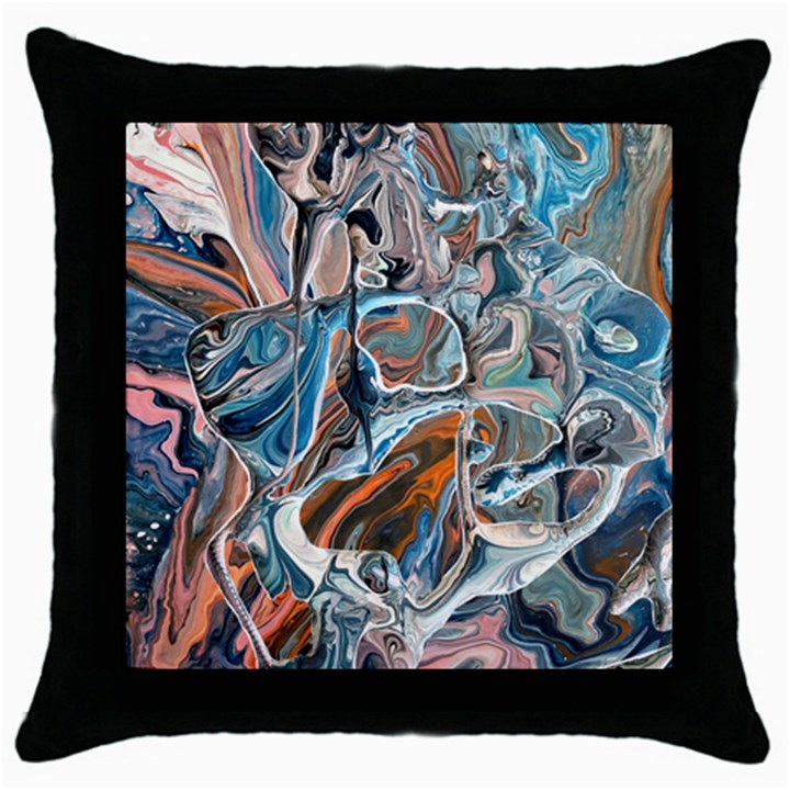 Blue islands Throw Pillow Case (Black)