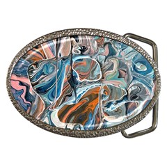 Blue Islands Belt Buckles by kaleidomarblingart