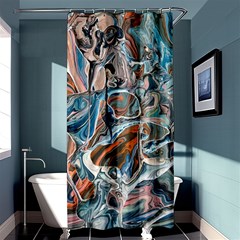 Blue Islands Shower Curtain 36  X 72  (stall)  by kaleidomarblingart