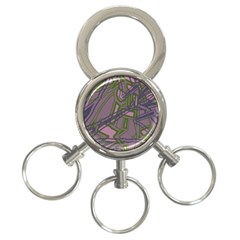 Vibrant Collage Vibes Print 3-ring Key Chain by dflcprintsclothing