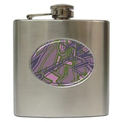 Vibrant Collage Vibes Print Hip Flask (6 Oz) by dflcprintsclothing