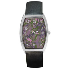 Vibrant Collage Vibes Print Barrel Style Metal Watch