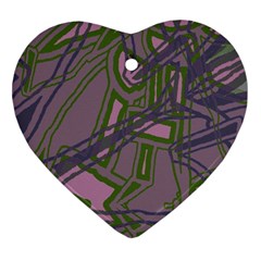 Vibrant Collage Vibes Print Heart Ornament (two Sides)