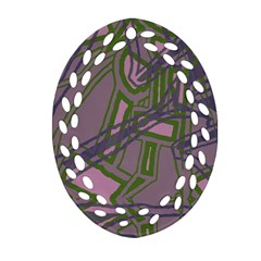 Vibrant Collage Vibes Print Ornament (oval Filigree)