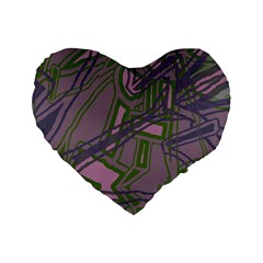 Vibrant Collage Vibes Print Standard 16  Premium Flano Heart Shape Cushions