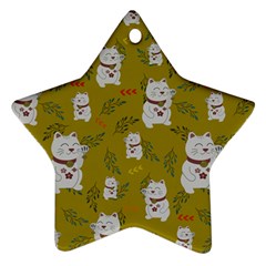 Super Lucky Cat Star Ornament (two Sides) by GeekLover