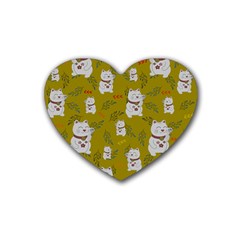 Super Lucky Cat Rubber Coaster (heart)