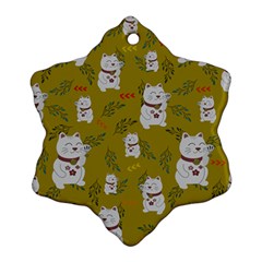 Super Lucky Cat Snowflake Ornament (two Sides)