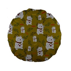 Super Lucky Cat Standard 15  Premium Round Cushions by GeekLover