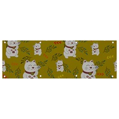 Super Lucky Cat Banner And Sign 9  X 3  by GeekLover