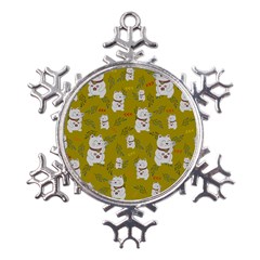 Super Lucky Cat Metal Large Snowflake Ornament by GeekLover