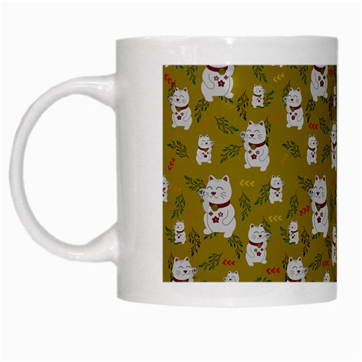 Super Lucky Cat Scaled White Mug