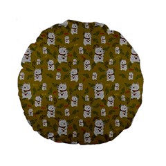 Super Lucky Cat Scaled Standard 15  Premium Round Cushions by GeekLover