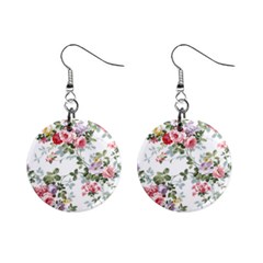 Floral Elements Peony Chinese Rose Mini Button Earrings