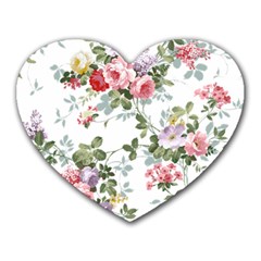 Floral Elements Peony Chinese Rose Heart Mousepad