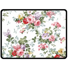 Floral Elements Peony Chinese Rose Fleece Blanket (large)