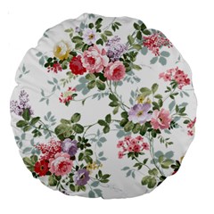 Floral Elements Peony Chinese Rose Large 18  Premium Round Cushions by Grandong