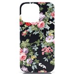 Floral Elements Peony Chinese Rose iPhone 14 Pro Max Black UV Print Case Front