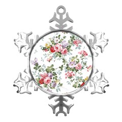 Floral Elements Peony Chinese Rose Metal Small Snowflake Ornament by Grandong