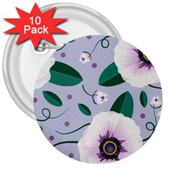 Flowers Petals Blossom Flora 3  Buttons (10 Pack)  by Apenda