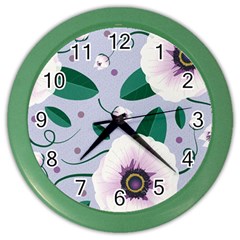 Flowers Petals Blossom Flora Color Wall Clock by Apenda