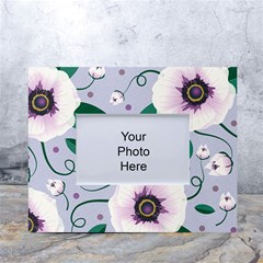 Flowers Petals Blossom Flora White Tabletop Photo Frame 4 x6  by Apenda