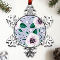 Flowers Petals Blossom Flora Metal Small Snowflake Ornament by Apenda