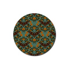 Day Of The Death Moth Rubber Coaster (round)