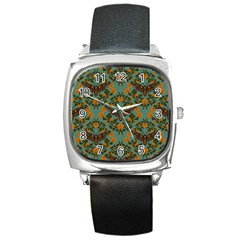 Day Of The Death Moth Square Metal Watch