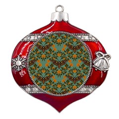 Day Of The Death Moth Metal Snowflake And Bell Red Ornament by GeekLover