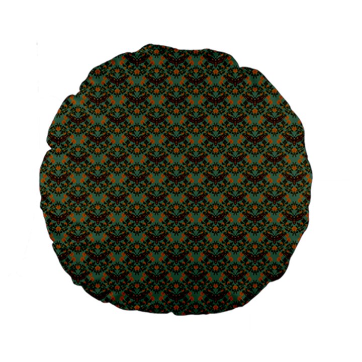 Day Of The Death Moth Scaled Standard 15  Premium Round Cushions