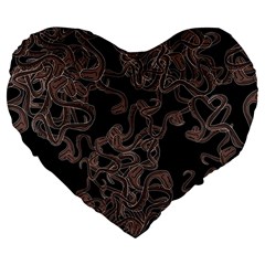 Venomous Elegance  Large 19  Premium Flano Heart Shape Cushions