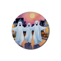 Friendly Ghosts Rubber Coaster (round)