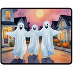 Friendly ghosts Two Sides Fleece Blanket (Medium) 58.8 x47.4  Blanket Back