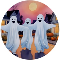 Friendly Ghosts Uv Print Round Tile Coaster by AIDreaming