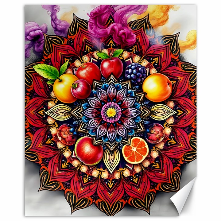 Fruity mandala Canvas 11  x 14 