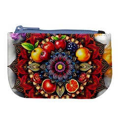 Fruity Mandala Large Coin Purse by AIDreaming