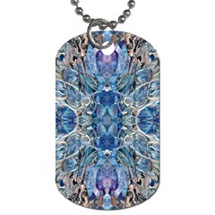 Blue Pour Blend  Dog Tag (two Sides) by kaleidomarblingart