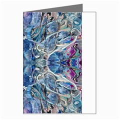 Blue Pour Blend  Greeting Card by kaleidomarblingart