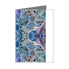 Blue Pour Blend  Mini Greeting Card by kaleidomarblingart