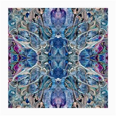 Blue Pour Blend  Medium Glasses Cloth (2 Sides) by kaleidomarblingart