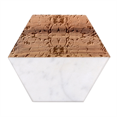 Blue Pour Blend  Marble Wood Coaster (hexagon) 