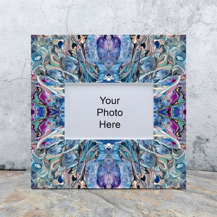 Blue Pour Blend  White Box Photo Frame 4  x 6 