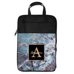 Personalized Initial Name Any Text Marble Foldable Shoe Storage Bag